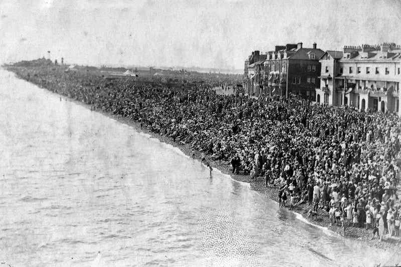 A packed Southsea beach in the 1920s, but what was the occasion?