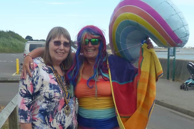 President of the Rotary Club of Fareham, Pam Marsden and Lesley Charlton.