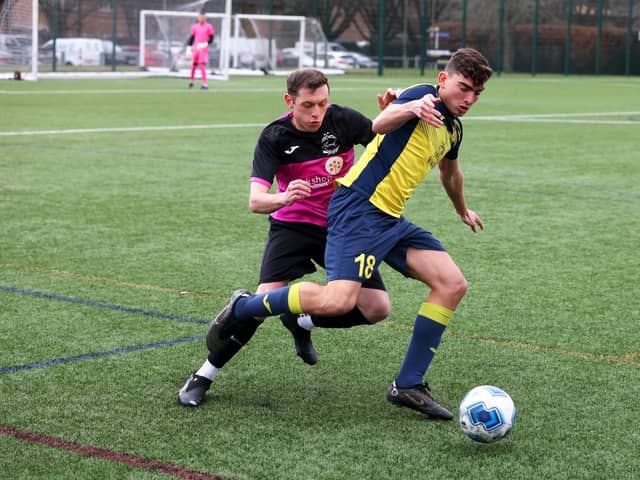 Josh Bailey, pictured in action for Moneyfields Reserves, struck twice on his first US Portsmouth start. Picture: Sam Stephenson
