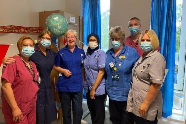 Sue Twells with colleagues.