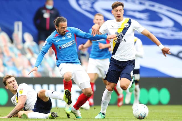 Ryan Williams in action for Pompey against Oxford. Picture: Joe Pepler