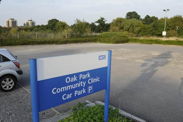 Waste land opposite Oak Park Community Clinic in Havant which is earmarked for re-developement. Picture Ian Hargreaves (180904-1_oak)