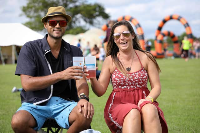 Simon Edmondson and Fiona Larbey. WAVE music festival, Hayling Island. Picture: Chris Moorhouse (jpns 030721-08)