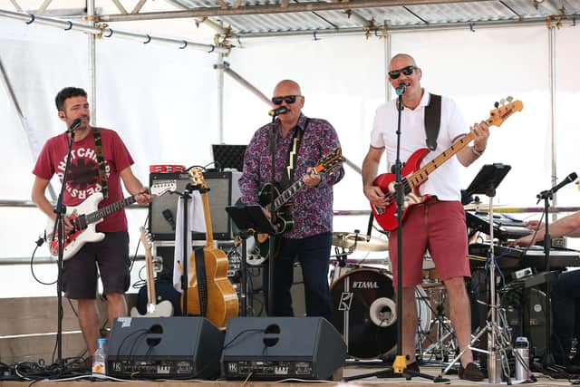 The Superheroes. Beer festival at the Ship and Bell, Horndean. Picture: Chris Moorhouse  (jpns 280821-12)