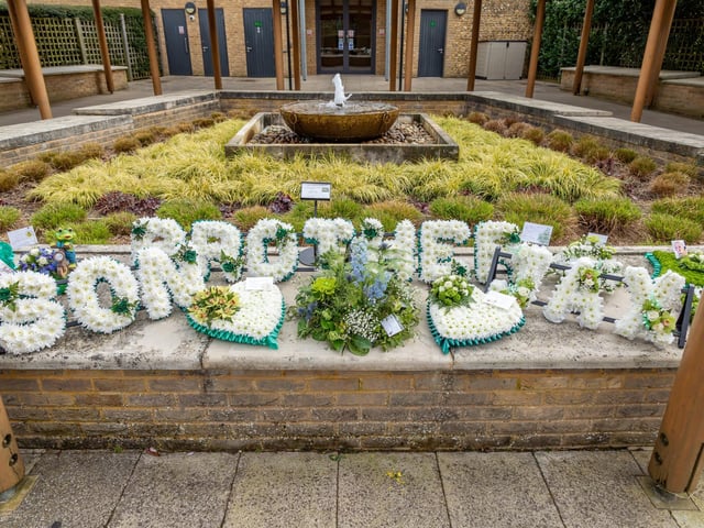 Floral tributes for baby Jax at the Oaks in Havant. Picture: Mike Cooter (160324)