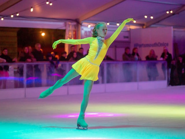 Ice dancer Grace Fitzpatrick performs on the opening night
