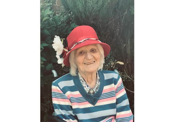Doris recovered from Covid-19 in her care home, Stroud House May 2020