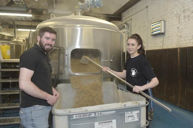 Pictured is: Head brewer Mark Hamblin and chef Ruth Hansom.

Picture: Sarah Standing