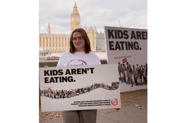 Saffron, 19, from Portsmouth, has been to Westminster as part of the Food Foundation's campaign to get free school meals for all children