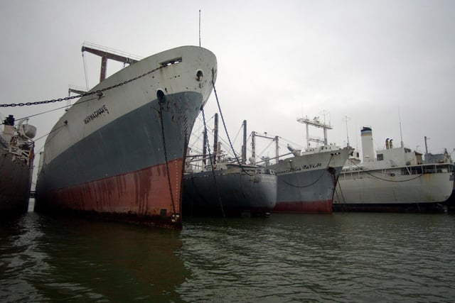 A Mail photographer took this view of the ghost fleet in 2003.