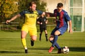 Charlie Bell, left, made his Moneyfields debut as a second half sub at US Portsmouth.

Picture: Keith Woodland
