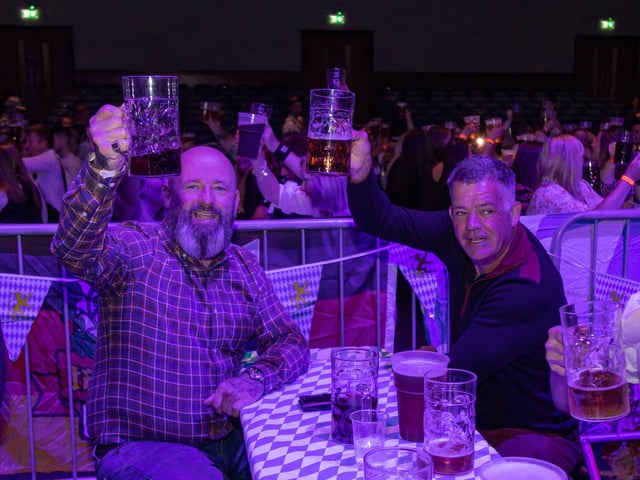 Fun times at the Oktoberfest, Portsmouth. Picture: Mike Cooter (240922)
