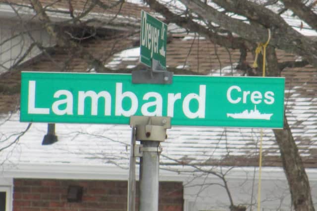 A photo of Lambard Crescent, which was named after Royal Marine William Lambard. The street is located in Ajax, Ontario in southern Canada. Photo: Ajax Town Council