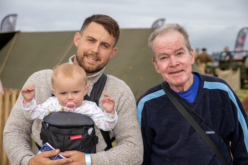 Pictured - Lloyd Hoare with daughter India Colla, 9 months and friend Gordon from Wymering.