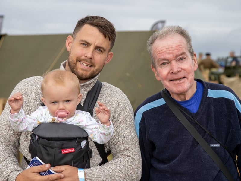 Pictured - Lloyd Hoare with daughter India Colla, 9 months and friend Gordon from Wymering.