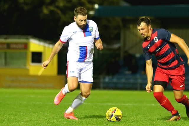 Rory Williams struck in Gosport Borough's defeat at Farnborough. Picture: Tom Phillips