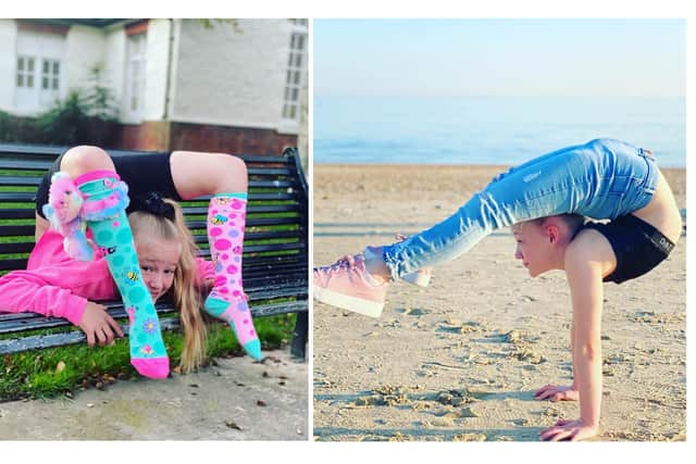 Alisha Kemp, 10 from Southsea, has taken up contortion during the pandemic and could be the most flexible girl in Portsmouth