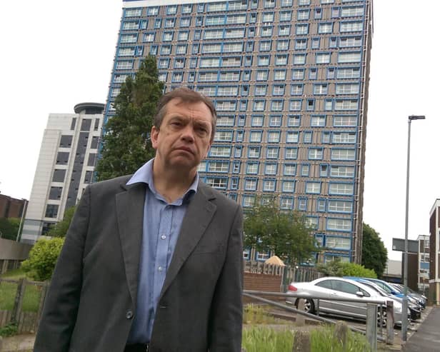 Portsmouth City Council housing cabinet member Councillor Darren Sanders outside Horatia House in Portsmouth in 2018. Picture: Malcolm Wells