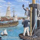 HMS Victory entering Portsmouth Harbour, by Neil Marshall