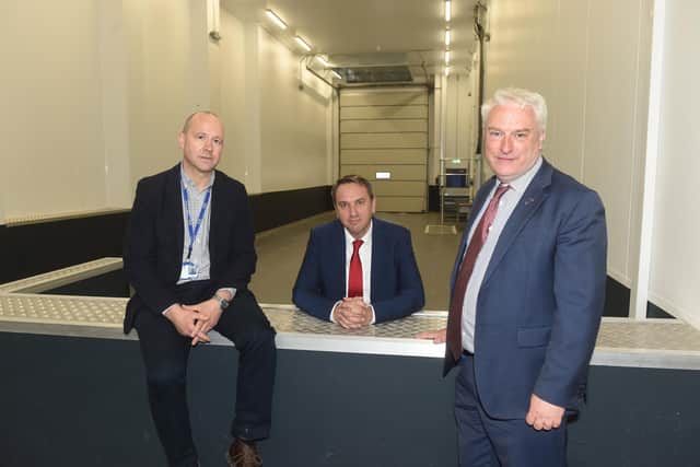 Pictured is: (l-r) Mike Sellers, port director at Portsmouth International Port., Richard Ballantyne, chief executive at British Ports Association and Gerald Vernon-Jackson, leader of Portsmouth City Council.

Picture: Sarah Standing (040722-1206)
