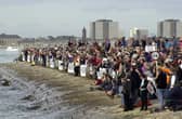 The Times Clipper 2000 Round the World Yacht Race off Southsea Castle before they set off westward towards Stokes Bay and Cowes onwards to The Needles Channel.    PICTURES BY MALCOLM R WELLS