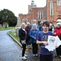 Brandon Joyce, aged 12, with bell ringers and worshippers from St Peter and St Paul Church, Fareham