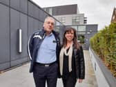 Lorna Bailey and Ron Lafferty outside Hampshire County Council\'s offices, after the council voted down plans for a new incinerator in Alton. Picture: David George