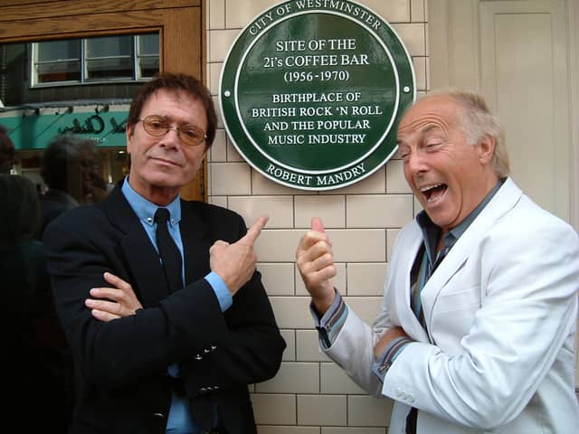Singer Russ Sainty from Hayling Island meets up with old friends including Cliff Richard at '2i's Coffee Bar'.