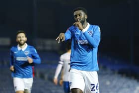 FA CUP Second Round - Portsmouth vs King's Lynn - 28/11/2020
Portsmouth's Jordy Hiwula celebrates scoring his first goal of the match