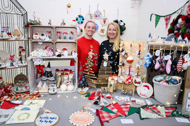 Kerry and Alexis Lintott from the Bluebird Emporium stand at their stall for the Wickham Christmas Fayre
