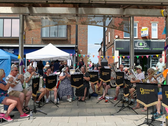 Denmead Brass. Waterlooville Music and Arts Festival took place in the precinct, WaterloovillePicture: Chris  Moorhouse (170824-61)