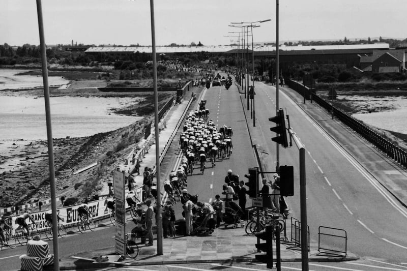 Riders in the 1994 Tour de France return to Portsmouth heading south down Eastern Road