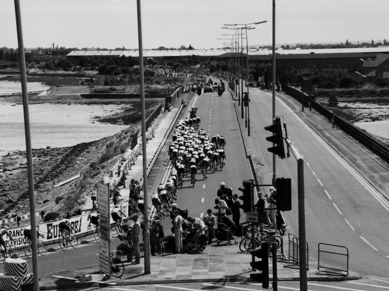Riders in the 1994 Tour de France return to Portsmouth heading south down Eastern Road