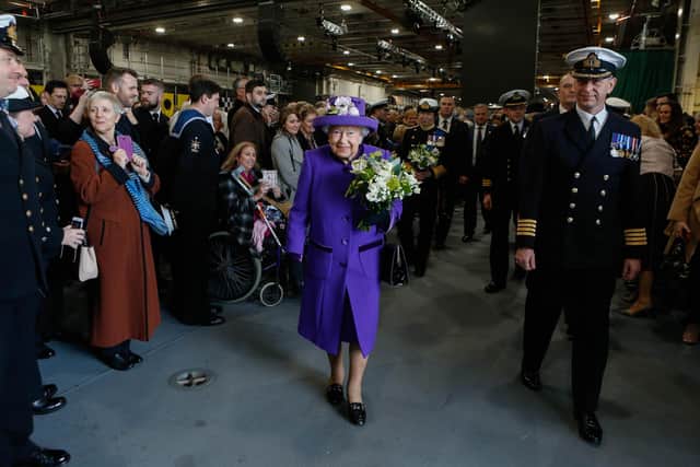 Her Majesty The Queen at the commissioning ceremony Picture: Habibur Rahman