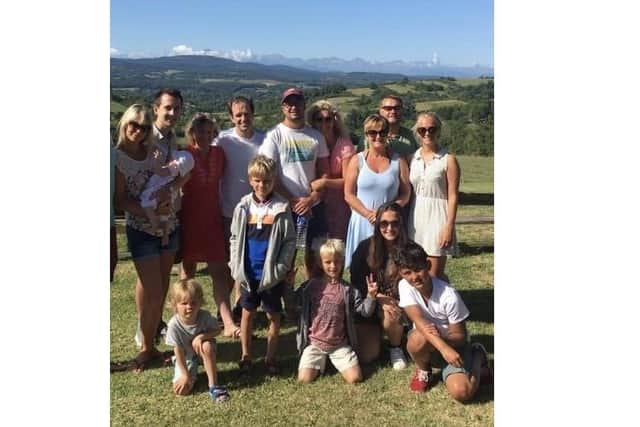Roger Sherliker with his family before his stroke in 2017