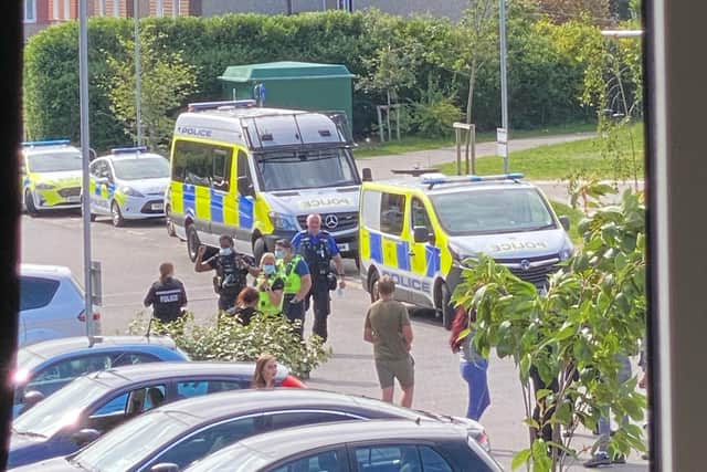 Police attend an incident in Fred Francis Close