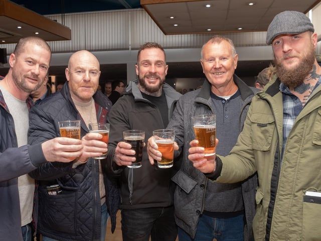Enjoying a pint. Picture: Keith Woodland (22022020-5)