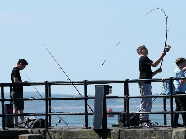 Angler casts, Old Portsmouth. Picture: Chris  Moorhouse (250524-02)
