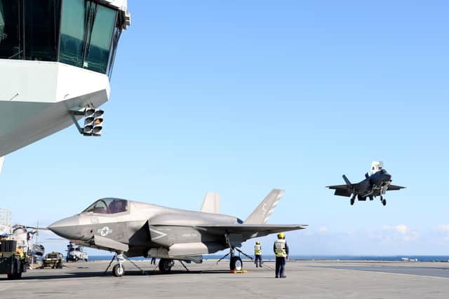 Pictured: Italian F-35B Lightning Jet lands on HMS Queen Elizabeth.