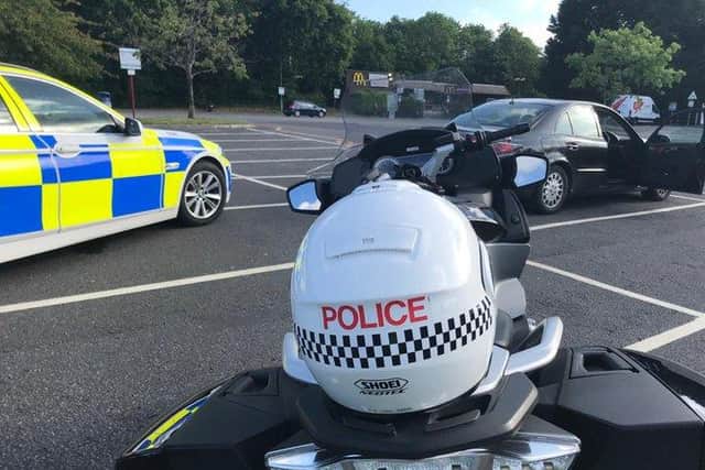 Police stopped a vehicle near junction 4 of the M27 on Saturday May 23 2020. Picture: Hampshire Constabulary/Twitter