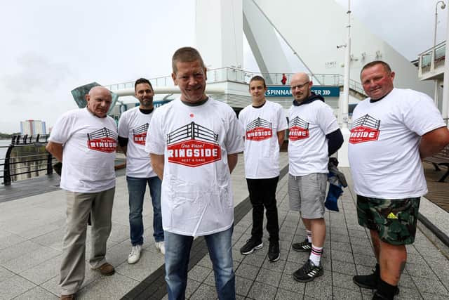 From left, Barry Noonan (from Ringside), Martin Theobold, Andrew Fairley, Seb Emery, the editor of Boxing News Matt Christie and Larry Richards. Picture: Chris Moorhouse (jpns 100721-07)