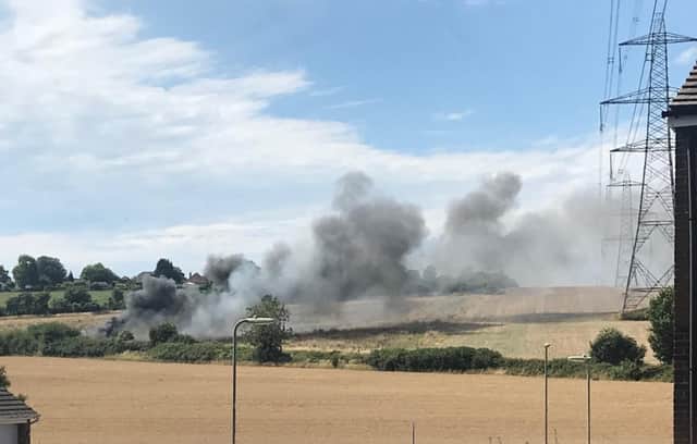 Smoke from the caravan fire could be seen across Clanfield. Picture: Ami Jones