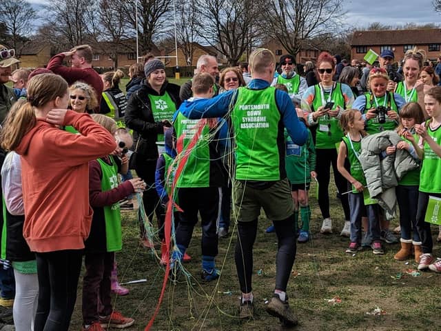 Nathan Tracey has completed his 24 hour non stop running challenge for Portsmouth Down Syndrome Association. 
Picture credit: Melanie Tracey