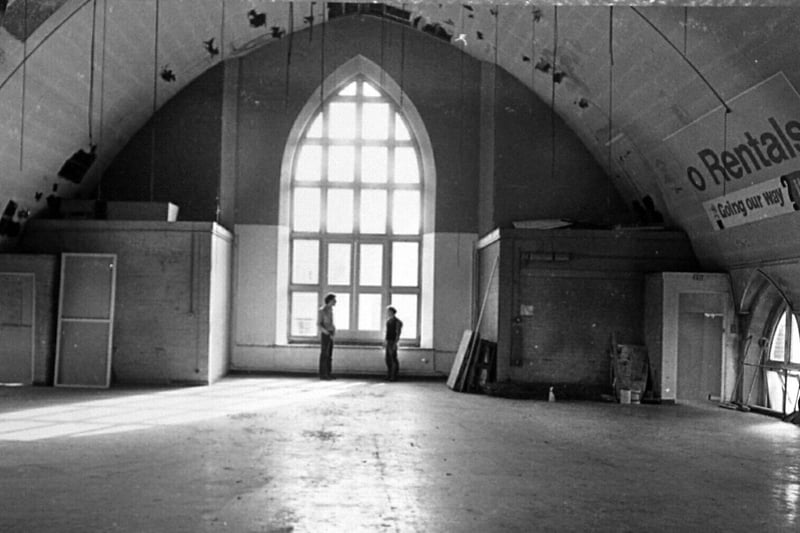 Aspex Gallery, Brougham Road, Southsea,  the interior  pictured during an exhibition in 1980.