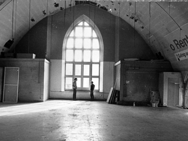 Aspex Gallery, Brougham Road, Southsea,  the interior  pictured during an exhibition in 1980.