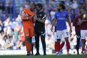 Danny Cowley and Gavin Bazunu after Saturday's win