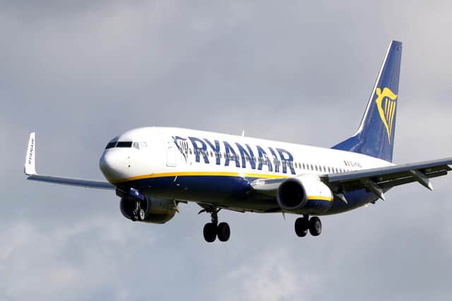 A Ryanair plane. Picture: Niall Carson/PA Wire