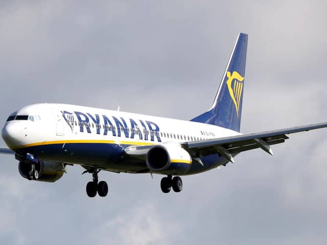 A Ryanair plane. Picture: Niall Carson/PA Wire