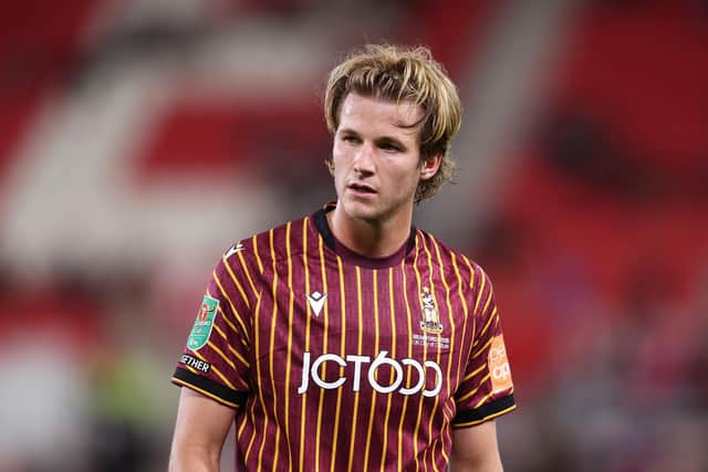 Bradford City midfielder Tommy Leigh has joined Bristol Rovers for a second loan spell.