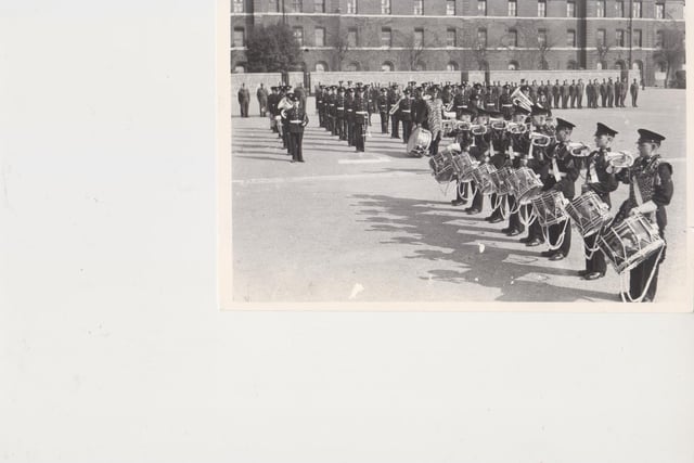 The Silver Bugles playing in Eastney RM Barracks in 1942. The News PP5710